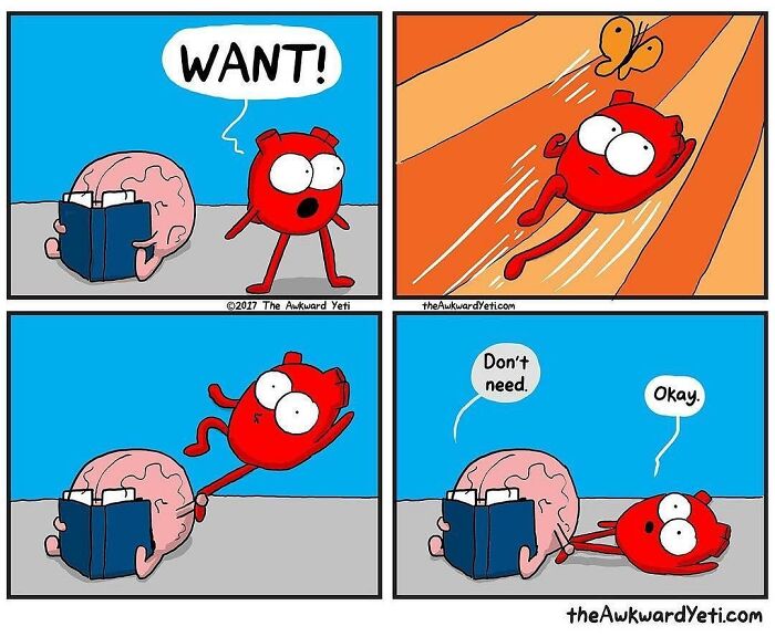 Artist Makes Comics That Portray The Eternal Dilemma Between Reason And Heart And 1 Million And 800 Thousand Followers Approve