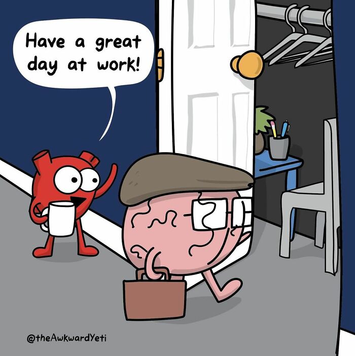 Artist Makes Comics That Portray The Eternal Dilemma Between Reason And Heart And 1 Million And 800 Thousand Followers Approve