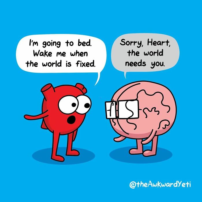 Artist Makes Comics That Portray The Eternal Dilemma Between Reason And Heart And 1 Million And 800 Thousand Followers Approve