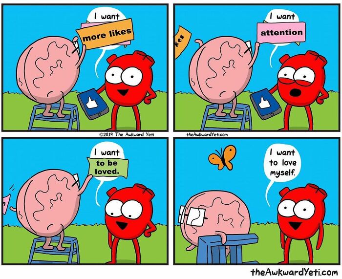 Artist Makes Comics That Portray The Eternal Dilemma Between Reason And Heart And 1 Million And 800 Thousand Followers Approve