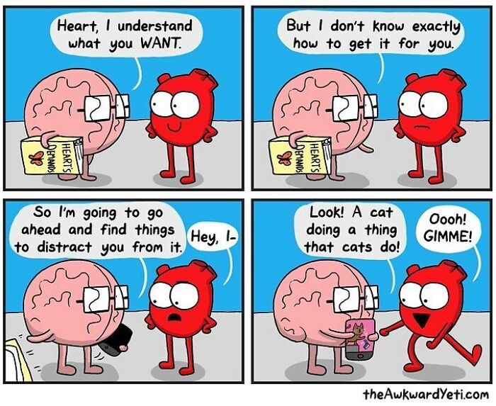 Artist Makes Comics That Portray The Eternal Dilemma Between Reason And Heart And 1 Million And 800 Thousand Followers Approve