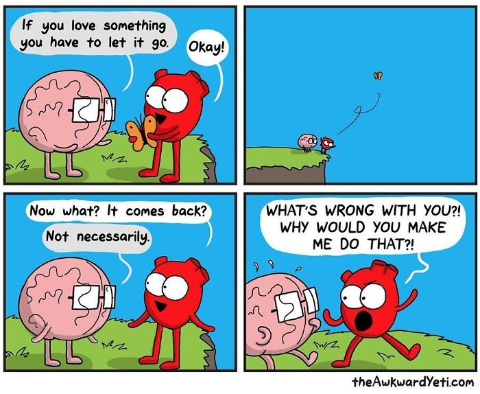 Artist Makes Comics That Portray The Eternal Dilemma Between Reason And Heart And 1 Million And 800 Thousand Followers Approve