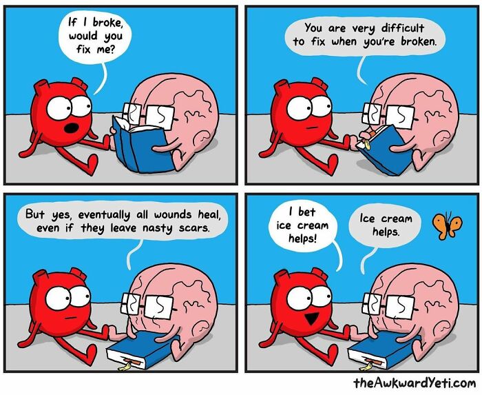 Artist Makes Comics That Portray The Eternal Dilemma Between Reason And Heart And 1 Million And 800 Thousand Followers Approve