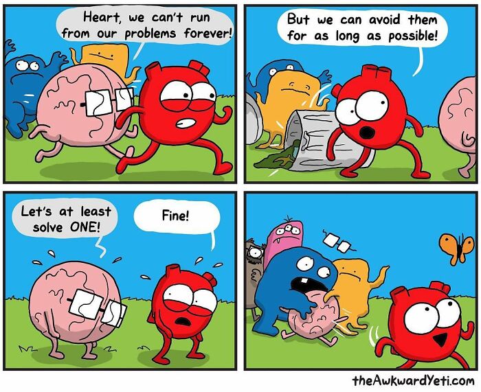 Artist Makes Comics That Portray The Eternal Dilemma Between Reason And Heart And 1 Million And 800 Thousand Followers Approve