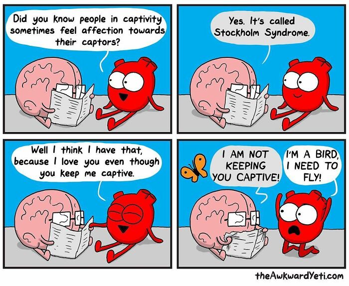 Artist Makes Comics That Portray The Eternal Dilemma Between Reason And Heart And 1 Million And 800 Thousand Followers Approve