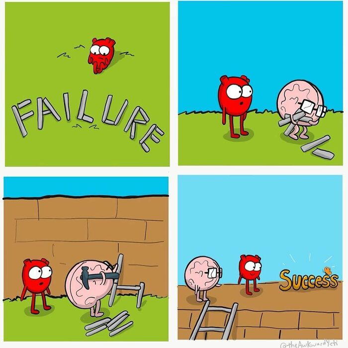 Artist Makes Comics That Portray The Eternal Dilemma Between Reason And Heart And 1 Million And 800 Thousand Followers Approve