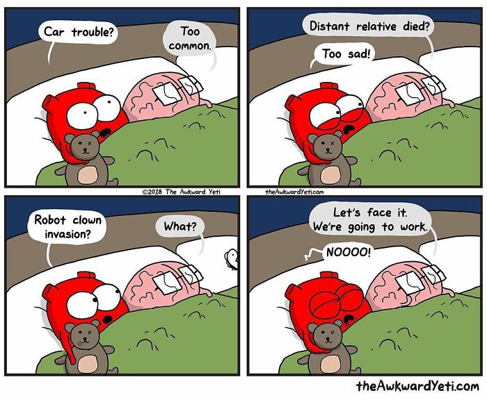 Artist Makes Comics That Portray The Eternal Dilemma Between Reason And Heart And 1 Million And 800 Thousand Followers Approve