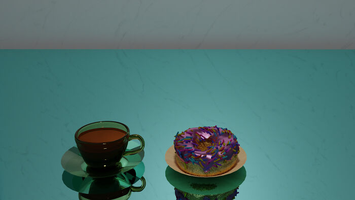 Donut With Coffee On Blender