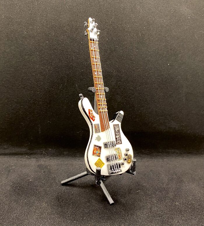 I Make Small Things Out Of Polymer Clay! This Is A Replica Of My Son’s Electric Bass. The Body Is About 2.5 Inches Tall!