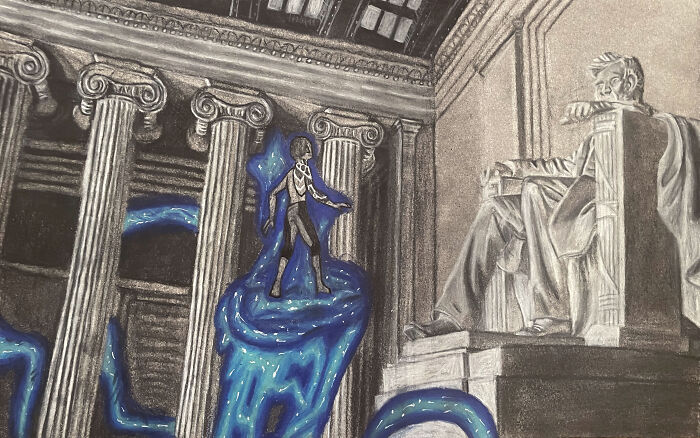 Charcoal, Colored Pencils