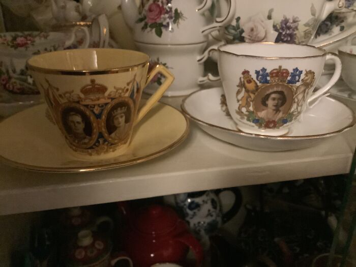 Teacups From Thrift Stores. I Have Two Favorites. The One Commemorating King George Vi And Queen Elizabeth’s Visit Canada In 1939 ($8.00 At A Thrift Store In Winthrop, Wa), And The One Commemorating Queen Elizabeth II’s Coronation June 02, 1953 ($5.50 At A Thrift Store In Spokane, Wa).