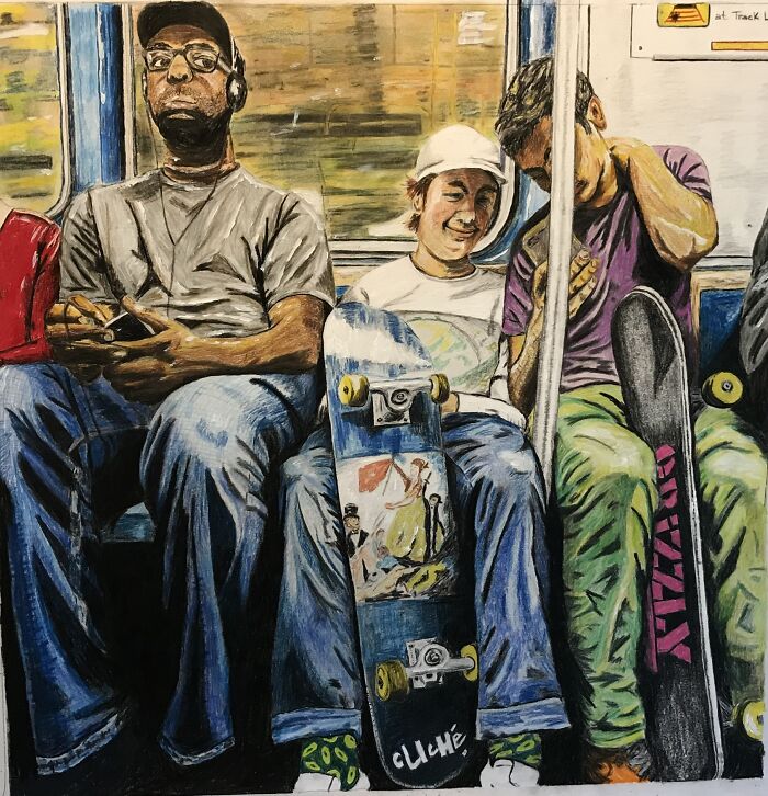 Watercolor And Pencils, L Train