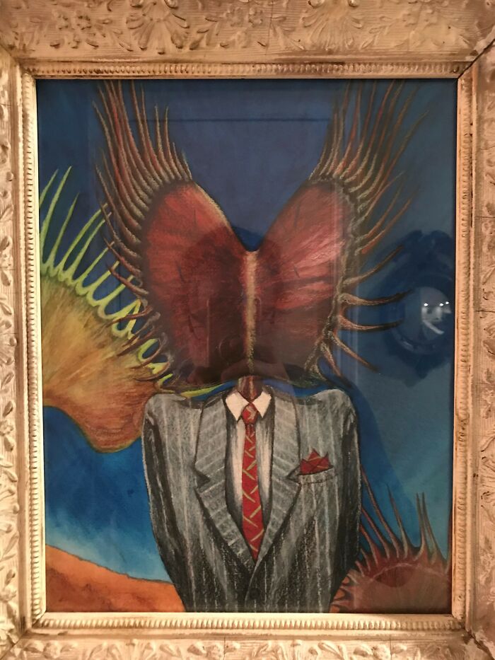 This Flytrap Means Business, In Colored Pencil & Gouache Under Glass