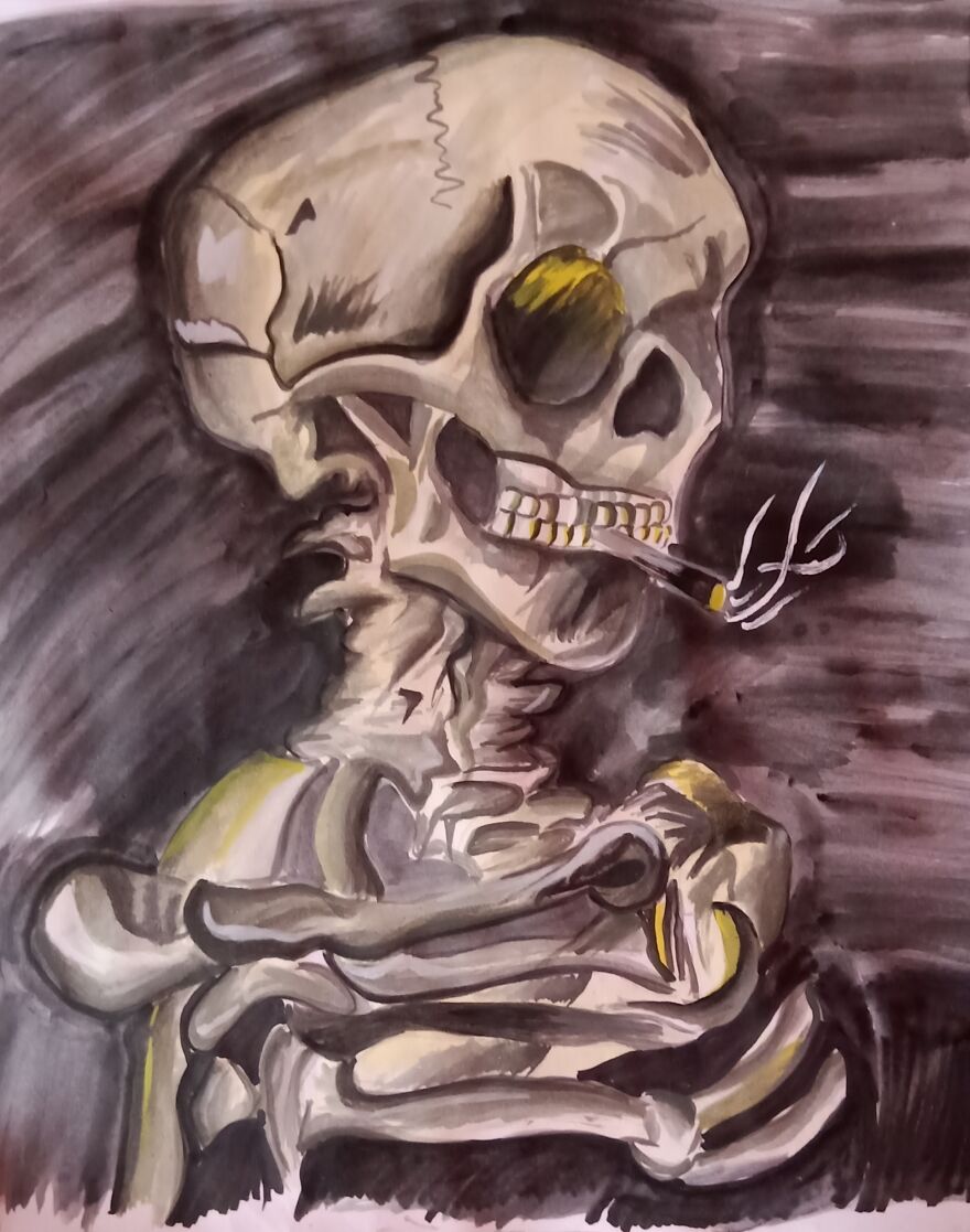 I Spent A Lot Of Days Recreating Those Famous Paintings Using Watercolor !!!!