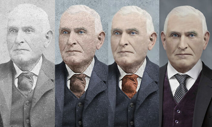 Using Photoshop And Ai, I Colorized And Changed The Facial Angle Of A 19th Century Portrait