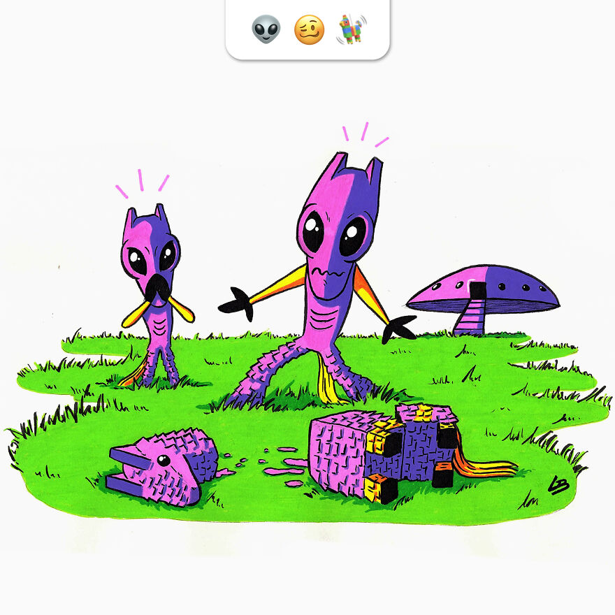 I Asked My Community Combinations Of Emojis To Make Drawings Out Of It And Here Is The Result.