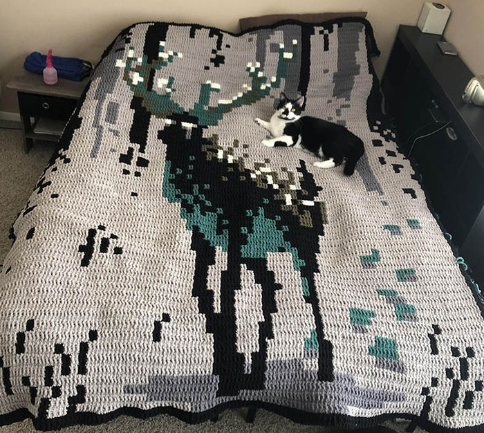 It Took Me Over 160 Hours, But I Finished Knitting My Brother's Christmas Present This Morning!