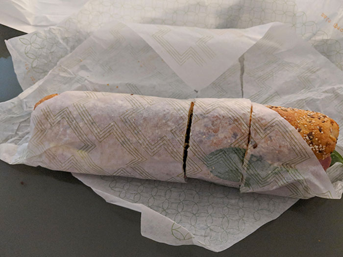 I Asked The Lady To Cut My Sandwich Into Three Pieces