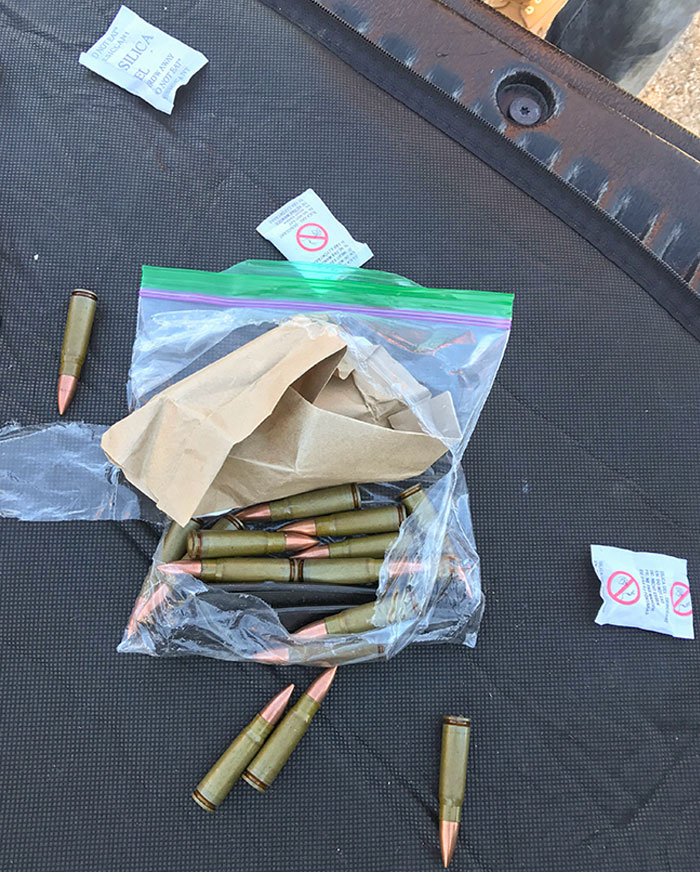 My Buddy Decided This Would Be The Best Way To Open His Ziplock Bag Of Bullets