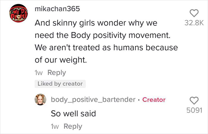 Bartender Shares How She Gained Weight And How This Radically Changed The Way Customers Treat Her