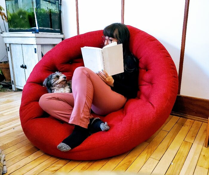 I Made This Comfy Floor Chair. It Attaches With Velcro In The Back, Doubles As A Floor Mattress