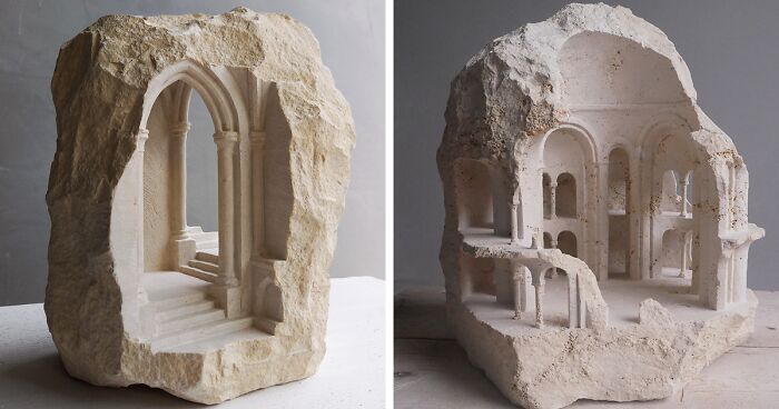 Artist Sculpts Incredible Architectural Spaces That Are Carved Into Marble And Stone (30 New Pics)