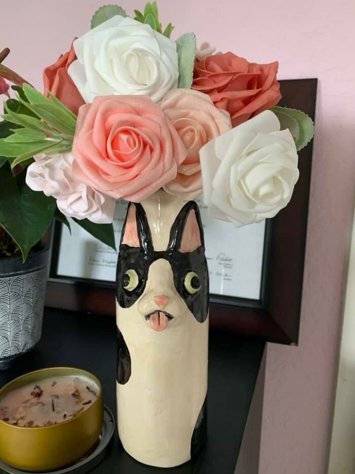 I Found This At A Thrift Store And Was Super Happy To Find It. I Love Cats And Thought This Was Hilarious. It Has A Name In Sharpie On The Bottom, So I Think Maybe It’s Homemade, Possibly A School Project? It’s Now Made It’s Home In My Office