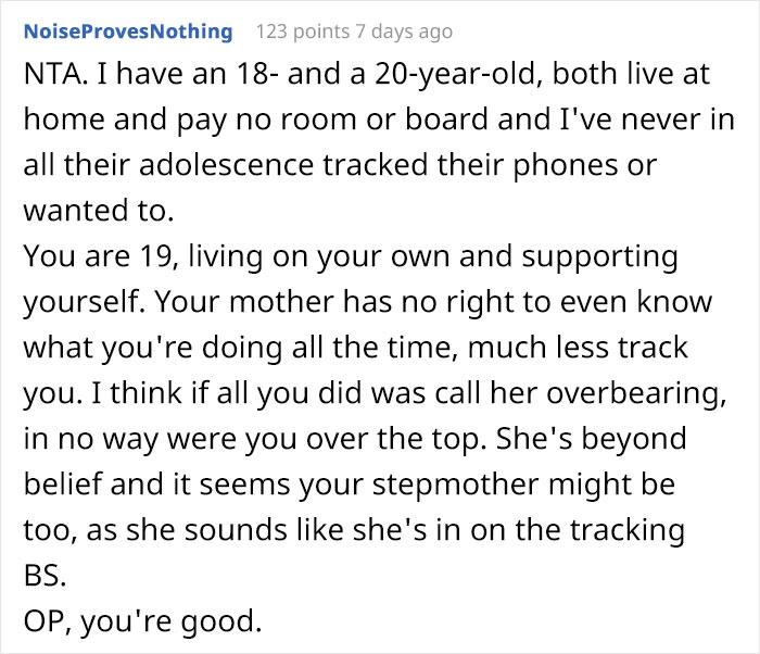 Controlling Mom Loses It When Her Adult Daughter Stops Her From Tracking Her Location At All Times