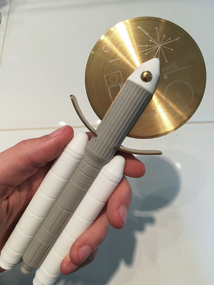 This Golden Record/Rocket Pizza Cutter