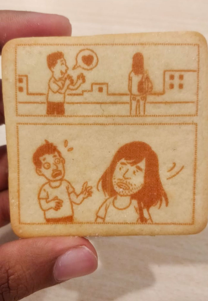 My Ice Cream Sandwich Has A Comic Strip On It