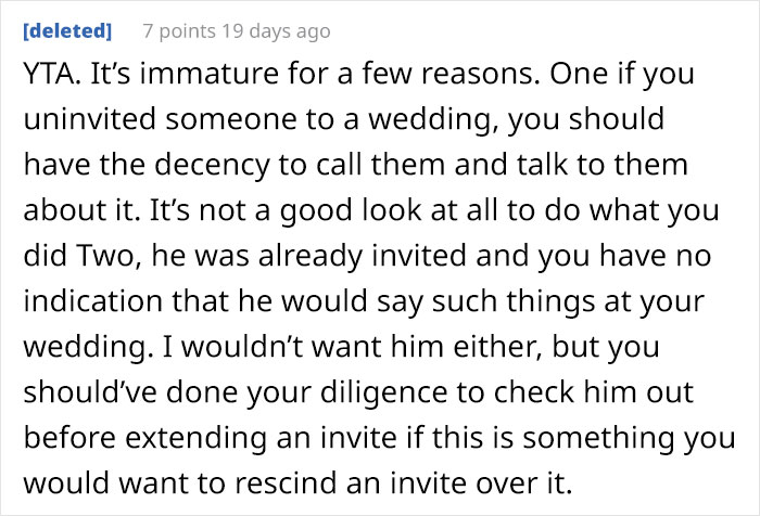 Couple Uninvites A Guest From Their Wedding After Reading His Facebook Posts, Divides People's Opinions Couple Uninvites A Guest From Their Wedding After Reading His Facebook Posts, Divides People's Opinions
