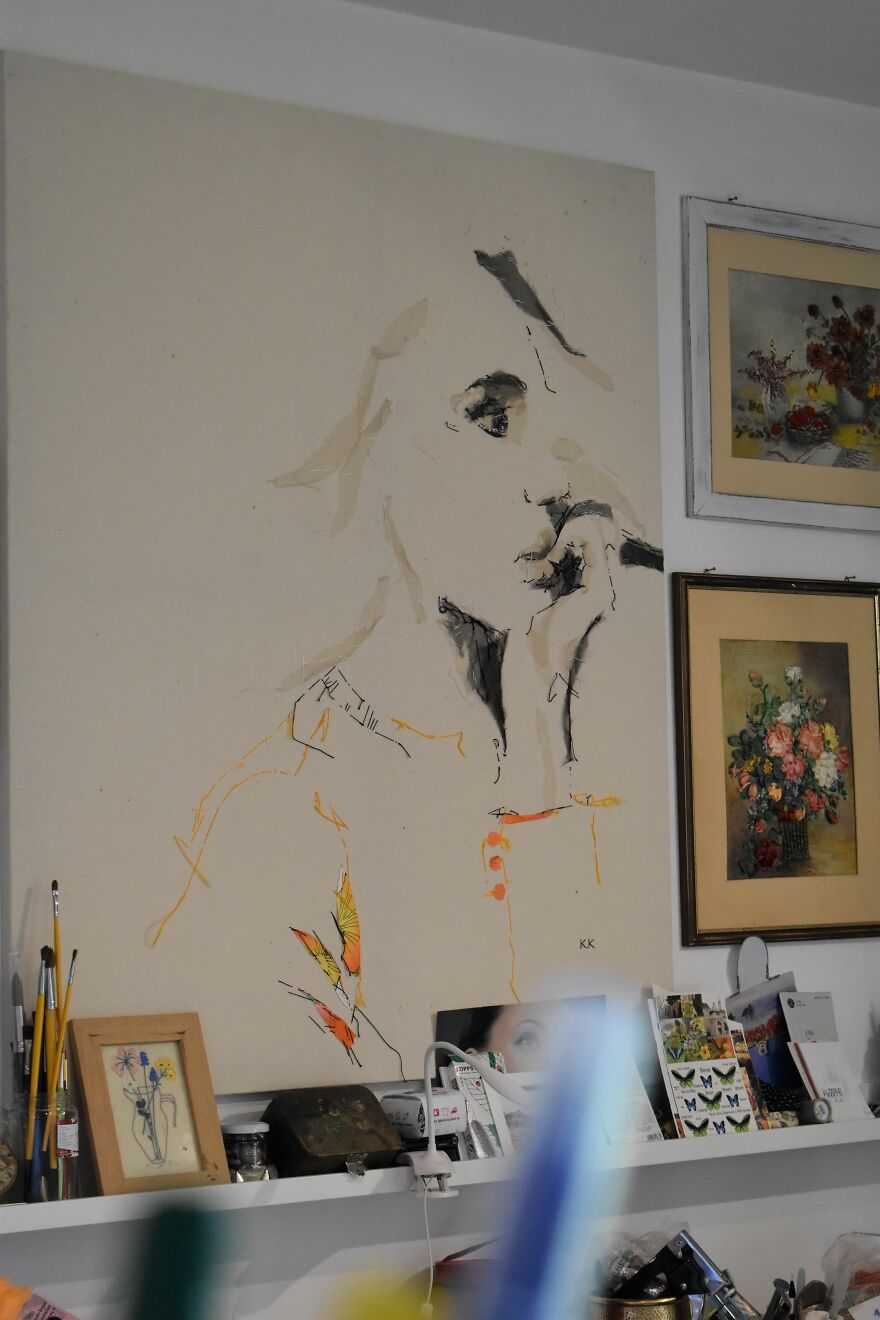 I Make Textile Portait Pieces But With Recycled Materials