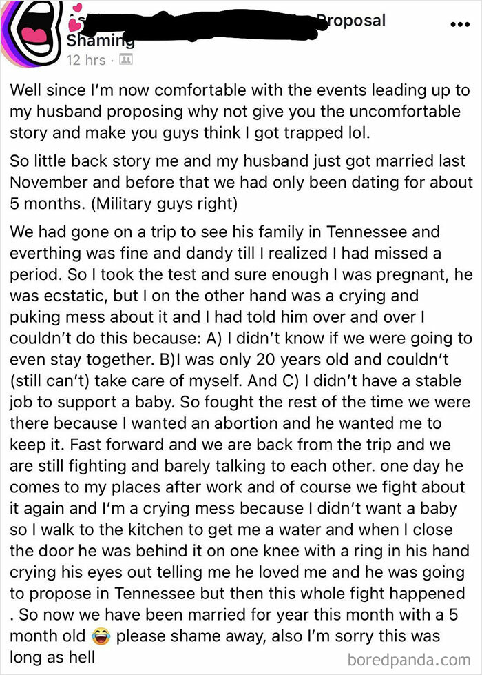Don’t All Good Wedding Proposals Start With Being Pressured To Continue An Unwanted Pregnancy? But Seriously, This Is A Terrible Thing To Do