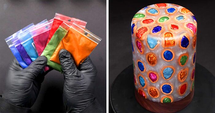 My First Woodturning Project! Epoxy Resin And Walnut Shell Night Lamp