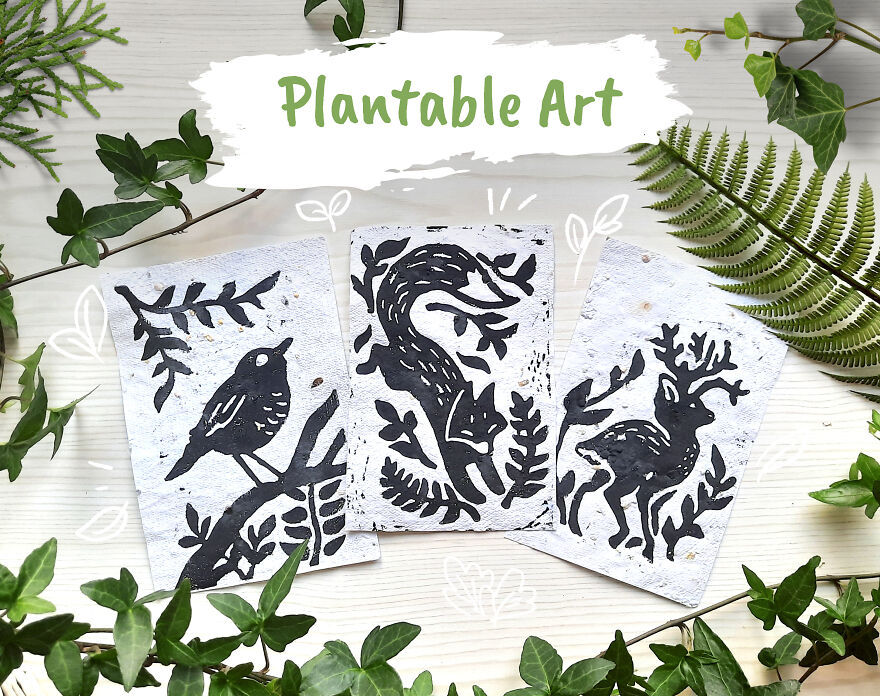 I Turn Old Paper Scraps Into Art That Grows When Planted In Soil