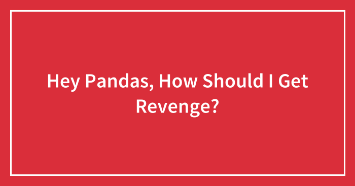 Hey Pandas, How Should I Get Revenge?