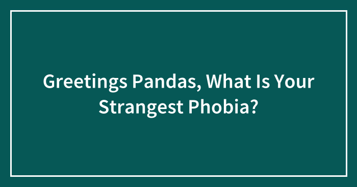 Greetings Pandas, What Is Your Strangest Phobia? (Closed)
