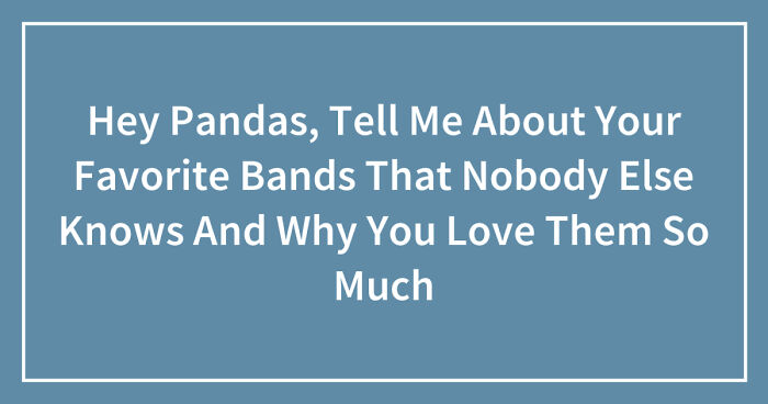 Hey Pandas, Tell Me About Your Favorite Bands That Nobody Else Knows And Why You Love Them So Much (Closed)