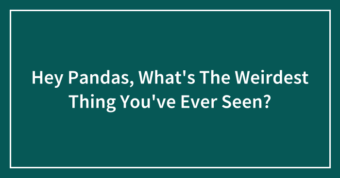 Hey Pandas, What’s The Weirdest Thing You’ve Ever Seen? (Closed)
