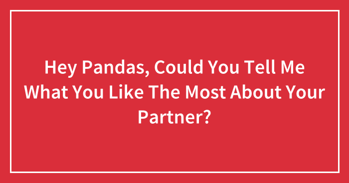 Hey Pandas, Could You Tell Me What You Like The Most About Your Partner? (Closed)