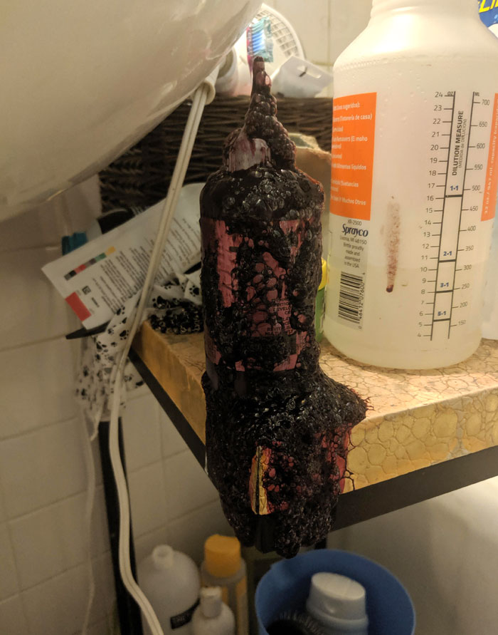 My Hair Dye Exploded And Dyed My Tile Floor Purple