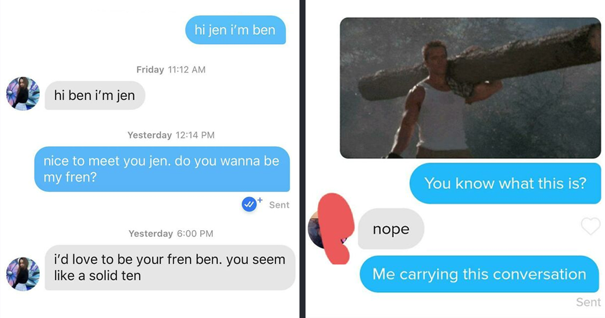 50 Hilarious And Awkward Tinder Chats Shared Online