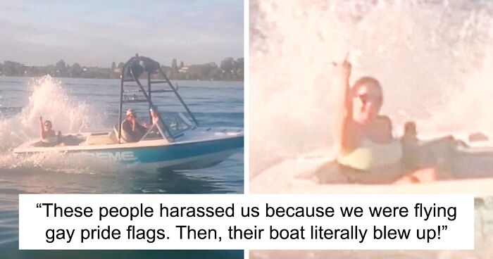 Homophobes Swim For Help To The Pride Boat They Were Just Harassing After Their Own Boat Explodes