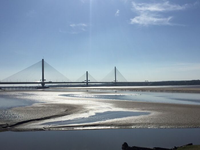 Mersey Gateway Bridge From Pickerings Pasture, Widnes.