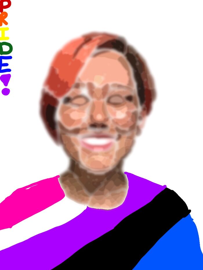 This Is Me With My Main (Genderfluid) Flag