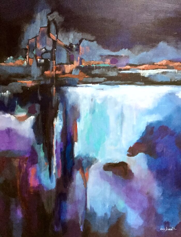 Mixed Media On Paper-Surfaced Canvas