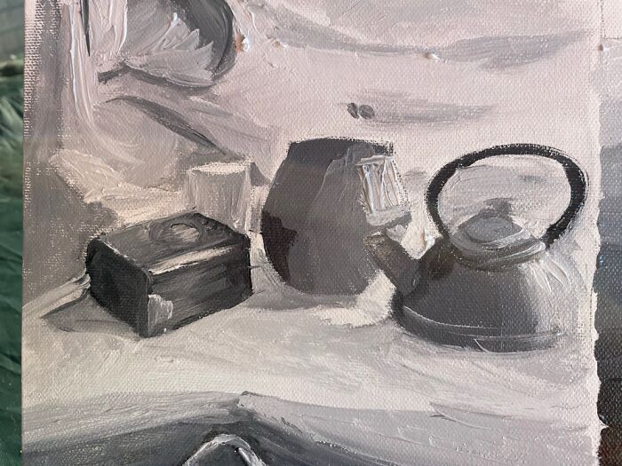 Learning To Use Oil Paint For The First Time After Completing A Course On Understanding Colour