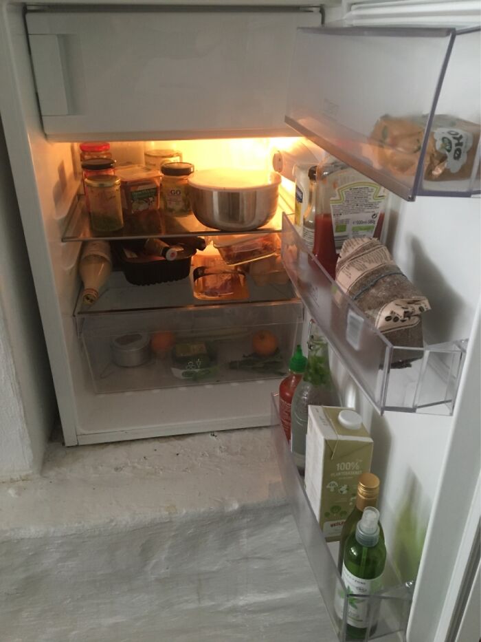 Our Fridge In Denmark. Appreciate The Homemade Fresh Mint Water 🙂