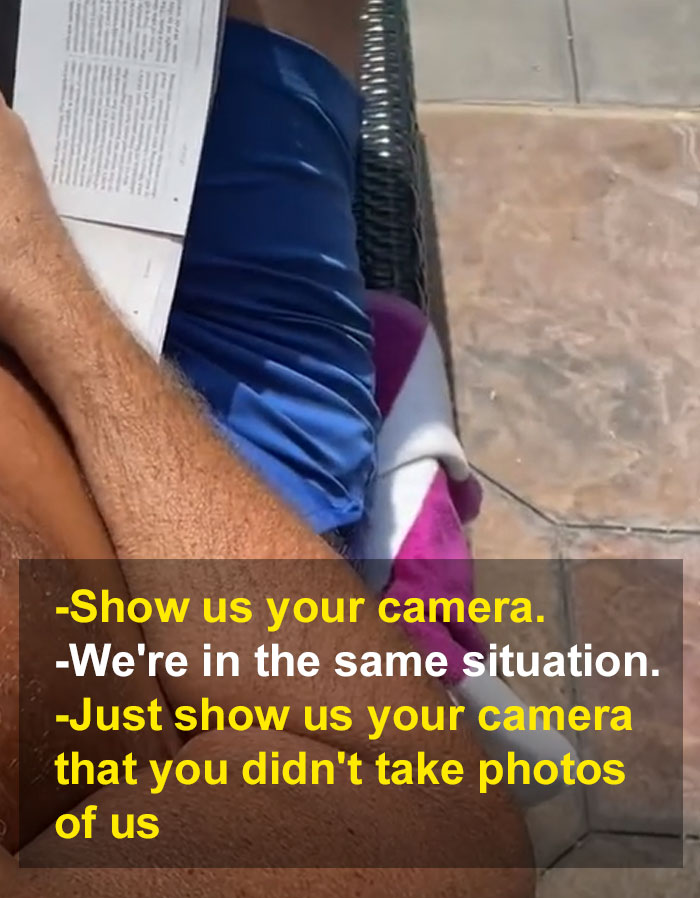 Woman Confronts A Creepy Guy Taking Photos Of Her And Her Friend At The Pool, Divides The Internet