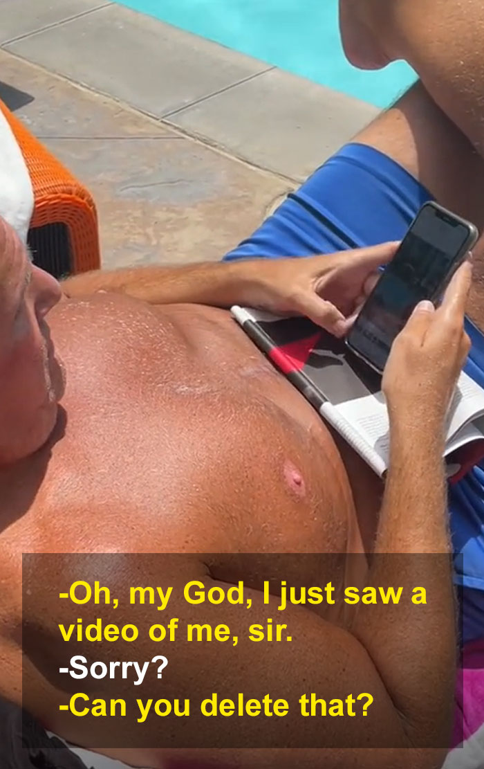 Woman Confronts A Creepy Guy Taking Photos Of Her And Her Friend At The Pool, Divides The Internet